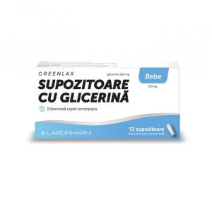 Laropharm Supozitoare cu glicerina pentru bebelusi Greenlax, 12 bucati