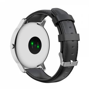 krasscom Curea din piele genuina universala 20mm, cu telescop QuickRelease, pentru Samsung Active 1/2, Watch 42, Huawei Watch 2, negru