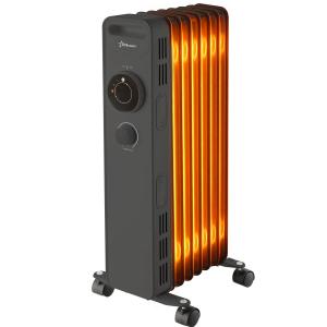 STARCREST Calorifer electric cu ulei SOH-0715BK, 1500 W, 7 elementi, 3 trepte de putere, Termostat mecanic, Protectie supraincalzire, Siguranta anti cadere, Negru