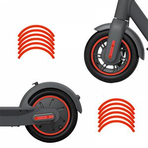krasscom Set 4 cercuri stickere abtipiduri reflectorizante pentru 2 roti, trotineta electrica Xiaomi M365 / Pro / Pro2 / Mi 1S / Mi 3, rosu
