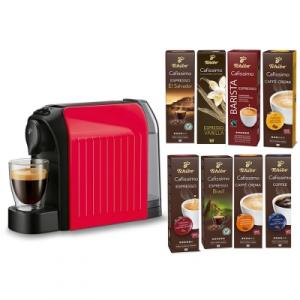 Tchibo Espressor Cafissimo Easy Red + Set capsule cafea Cafissimo Starter Pack Max 8 cutii/set PCKTC392852