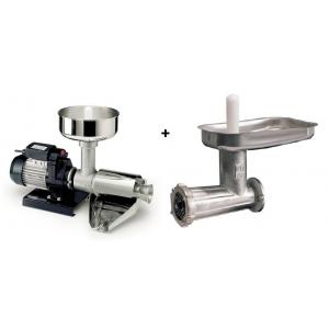 REBER Set masina electrica stors rosii separator seminte, adaptor tocat carne, 8811N, 9004N, 500W, vas INOX, 340kg ora, ITALIA