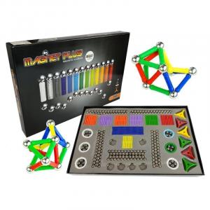 LeanToys Set de blocuri magnetice, Magnastix, 560 piese si placa de joc inclusa 660