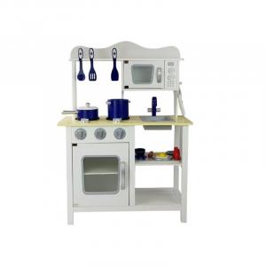 LeanToys Bucatarie din lemn pentru copii, cu accesorii de bucatarie, Merida alba 7684