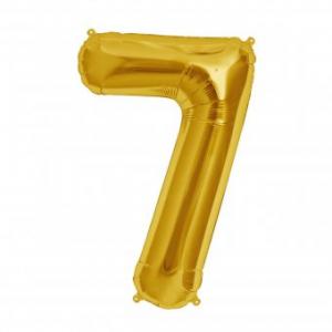 BALLOONS4PARTY Balon folie cifra 7 auriu 40cm