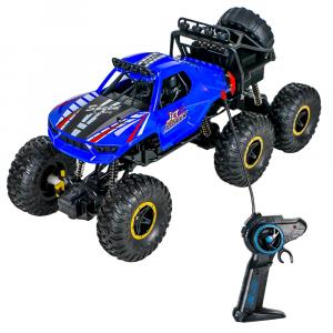 Nebunici Masina off-road cu 6 roti antiderapante din cauciuc, telecomanda RC 1:14 33x15,5x15 cm ,albastru