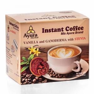 Ayura Herbal Cafea instant cu ganoderma, stevie si vanilie, 10pl -
