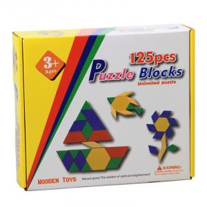 OEM Joc educativ lemn tangram, 125 piese