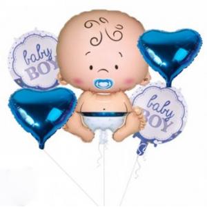 BALLOONS4PARTY Set 5 baloane Bebelus albastru