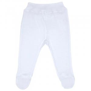 Karababy Pantaloni bebe cu botosei pentru nou-nascuti, din bumbac, de culoare alba, 0-1 luni