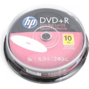 hp DVD+R DL 8.5 Gb 8X Double Layer Printabil , Cake Box , 10 buc -DDP10+