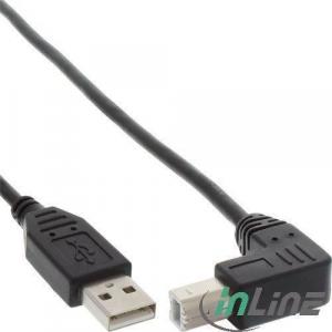 inline Accesoriu pentru imprimanta USB-B 0,5M Unghi, negru (34505U)
