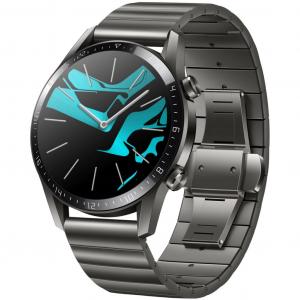 Huawei Ceas Smartwatch Watch GT 2 Elite Edition, GPS, HR, 46mm, Metal Strap, Titanium Grey