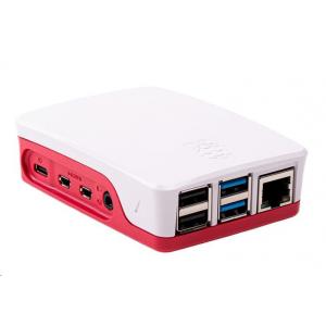 Raspberry Cutie oficială Pi pentru Pi 4B, zmeură / alb
