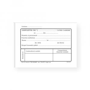  Dispozitie de plata catre casierie, A6, tipar fata/verso, 100 file/carnet