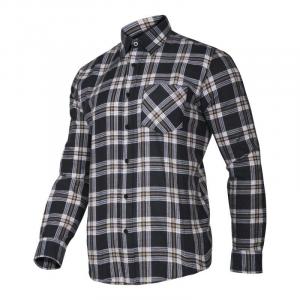 General Camasa flanel, model carouri, marimea XL, 1 buzunar, Negru/Alb