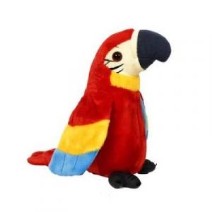 Papagal Jako vorbitor, repeta tot ce aude, jucarie interactiva multicolora pentru copii, 18 cm inaltime