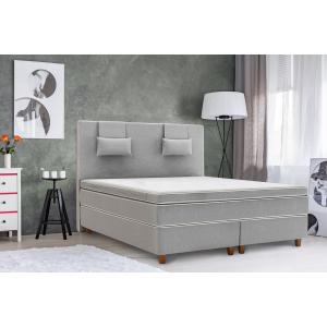 Essience Pat matrimonial, Luxury Stockholm, 160x200 cm, saltea tip Pocket, topper latex, Gri