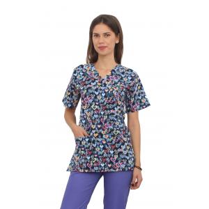 Doctor in uniforma Halat medical imprimat Hearts cu trei buzunare aplicate