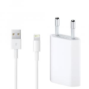 Apple (OEM) Incarcator pentru telefon Apple iPhone cu cablu Lightning, original, 5W, 1A