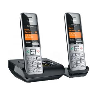 Gigaset Telefon DECT fara fir COMFORT 500A Duo, SMS, Hands Free (Argintiu/Negru)