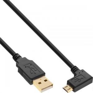inline Accesoriu pentru imprimanta Micro USB 2.0 tip A conector USB Micro-B unghi 2m negru (31720T)