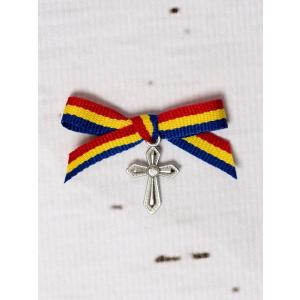 SelfEventS Cruciulite botez cu pietricica transparenta si fundita tricolor