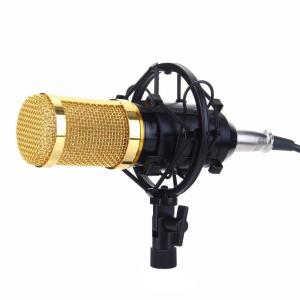 Techstar BF2020 Microfon Profesional BM800®, Inregistrare Vocala si Karaoke, Gold Negru