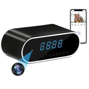 iUni Ceas Spion cu Camera WiFi IP07, Full HD, Unghi larg 160 grade, Night Vision, Senzor miscare, P2P