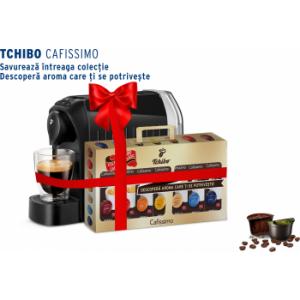 Tchibo Pachet Espressor cafea Cafissimo Easy Black 1250W 0.65l 15 bar + 70 capsule Cafissimo Classic Collection Negru