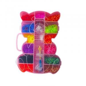 LeanToys Set creativ elastice pentru bratari, forma de ursulet, 3200 piese, multicolor, GH-3200