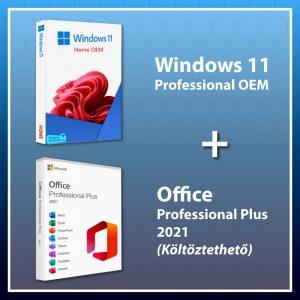 Microsoft Windows 11 Pro (OEM) + Office 2021 Professional Plus (Poate fi mutat)