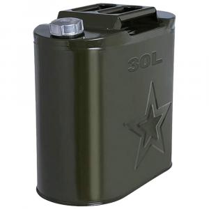 Siegbert Canistra Combustibil 30L din Metal pentru Motorina sau Benzina, Culoare Verde Militar