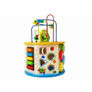 Lean Toys - Cub din lemn cu activitati