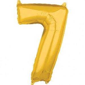 BALLOONS4PARTY Balon folie cifra 7 auriu 43 x 66cm