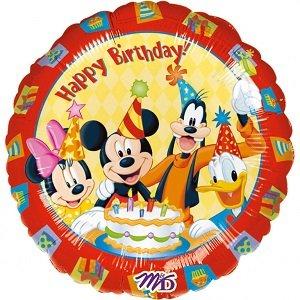 BALLOONS4PARTY Balon folie Mickey Happy Birthday 43cm