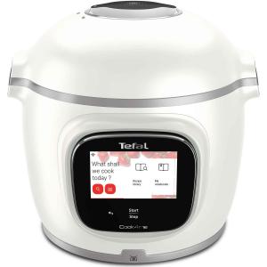 Tefal Multicooker inteligent cu gatire sub presiune Cook4me Touch Pro CY9441F2, 1600W, capacitate vas ceramic antiaderent 6L, 13 programe de gatire, Wi-Fi, cantar integrat, ecran tactil LCD, aplicatie dedicata, 250 retete preinstalate, pana la 6 persoane,