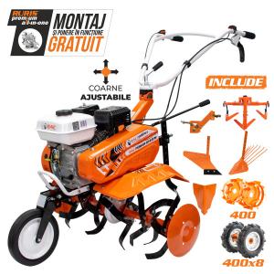 RURIS Motosapa Dac 7000acc3 + Roti Cauciuc  4.00-8+Rarita+Plug+Adaptor+Dispozitiv Scos Cartofi+Roti Metalice 400 fara Manicot+cultivator
