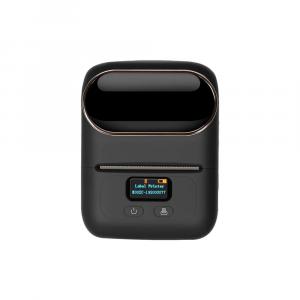 AIMO Imprimanta termica portabila M110 Negru Bluetooth aparat de etichetat cu etichete in rola, acumulator Li-Ion 1500 mAh, cablu date, rola suport etichete ajustabila