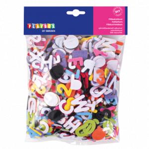 PLAYBOX Set 500 de litere colorate adezive din fetru, creatie, gradinita si scoala