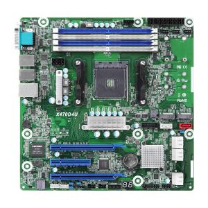 ASRock Rack ASRock Server motherboard X470D4U, 1 x SKT AM4, AMD Ryzen, X470, SATA, 2xM.2, 2xGbE, IPMI