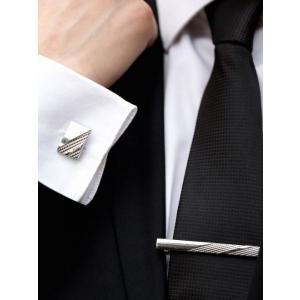 Erasure Playful triangle SelfEventS Set butoni camasa si ac cravata cu model negru - Cel mai bun pret