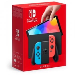 NINTENDO Switch OLED roșu și albastru