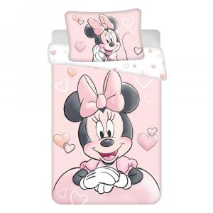 Jerry Fabrics Lenjerie de pat pentru copii din bumbac pentru pătuț 100x135 cm Minnie –