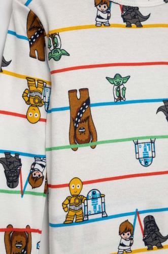 Gap pijamale de bumbac pentru copii x Star Wars culoarea alb, modelator