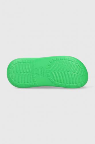 Crocs cizme Classic Crush Rain Boot femei, culoarea verde, 207946 207946.3E8-3E8