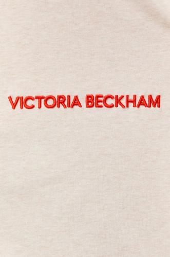 Victoria Beckham longsleeve din bumbac culoarea bej