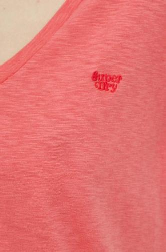 Superdry tricou femei, culoarea roz