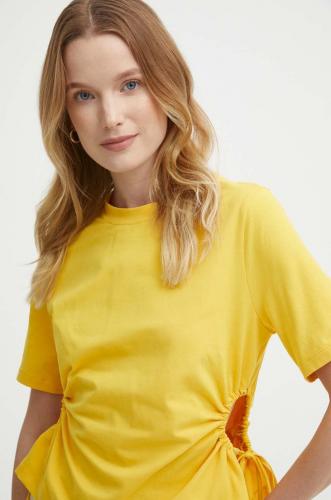 Sisley tricou femei, culoarea galben