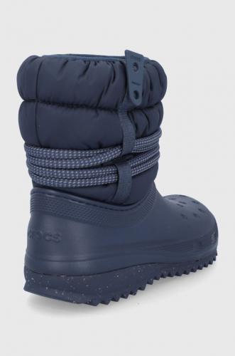 Crocs cizme de iarnă culoarea bleumarin PUFF.LUXE.BOOT.W.207312-BLACK